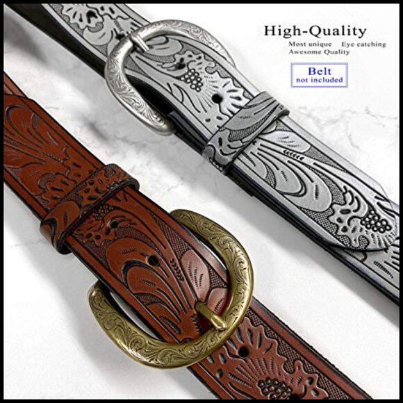 Western Floral Engraved Belt Buckle Fits 1.5\